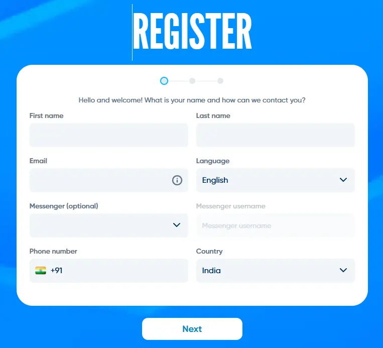 Register on 1x.partners
