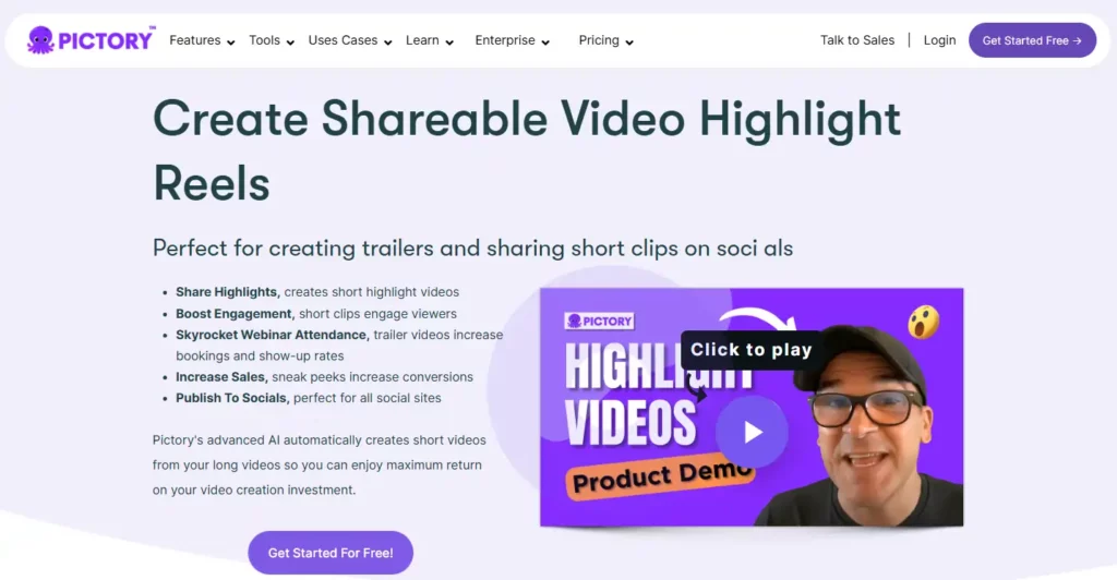 Pictory Video Highlight Reels Generator