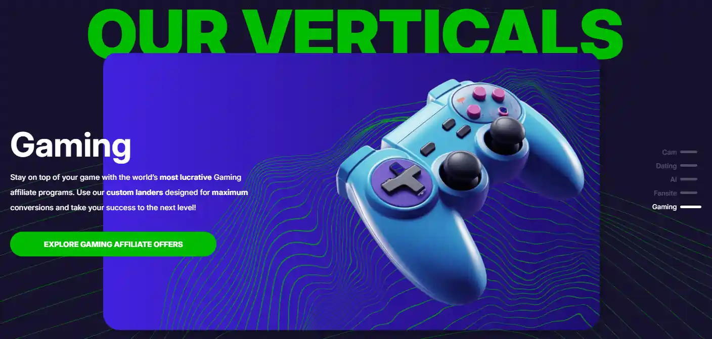 CrakRevenue Gaming Verticals